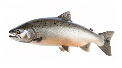 Naklejka premium Atlantic Salmon Jump Pose isolated