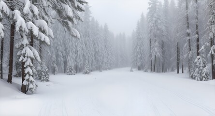 Fototapeta na wymiar Landscape winter in the forest