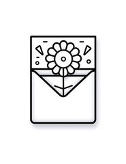 Coloring page for children, coloring book style, a linear icon representing envelope, flaticon and dribble illustration сreated with Generative Ai