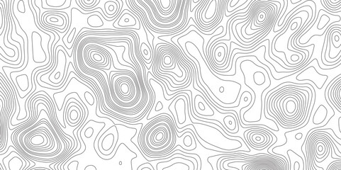 Ocean topographic line map with curvy wave isolines vector illustration. Abstract topographic contours map background, Vector contour topographic map. Cartography texture abstract banner use..