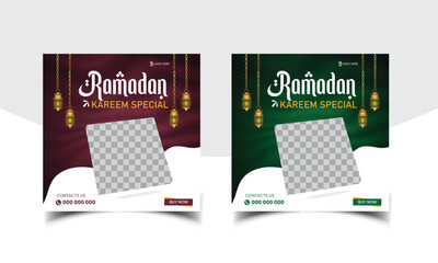 Super delicious Ramadan special food social media banner promotional post or discount offer post design template instragram & facebook post template 