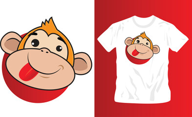 Graphic t-shirt design, cute monkey graphics ,vector illustration for t-shirt