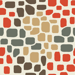 Universal vector seamless pattern. Color geometric ornaments. Cells, cobblestones, pavement. Texture for , wrapping paper, textiles, home decor.
