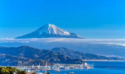 日本平から望む冬の富士山　 - obrazy, fototapety, plakaty
