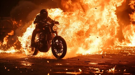 motorcycle collides with a pillar fire until the fire incident.