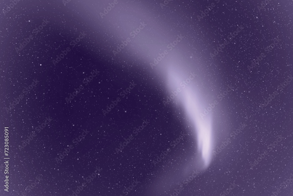 Sticker monochrome violet space background. northern lights, aurora borealis