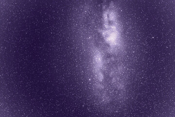 Night starry sky and Milky Way. Monochrome cold blue space background