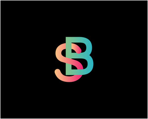 Cewative modern Letter SB logo, multi colour letters icon vector template.