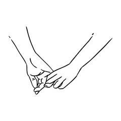 Couple holding hands outline vector eightteen