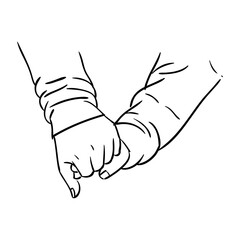 Couple holding hands outline vector fourteen