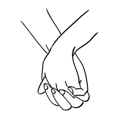 Couple holding hands outline vector twentytwo