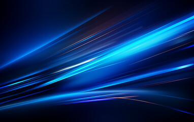 Fototapeta na wymiar abstract blue speed motion on dark background, computer generated abstract background