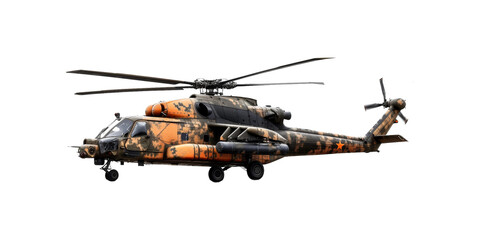 Fototapeta premium military helicopter on a transparent background