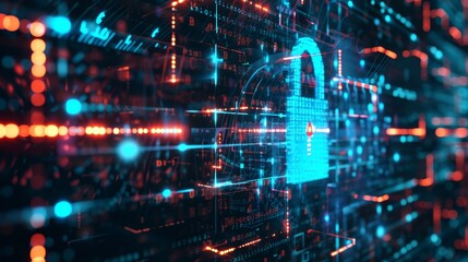 Obraz premium Cybersecurity icon hologram