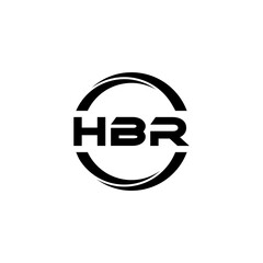 HBR letter logo design with white background in illustrator, cube logo, vector logo, modern alphabet font overlap style. calligraphy designs for logo, Poster, Invitation, etc.