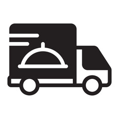 delivery truck glyph icon