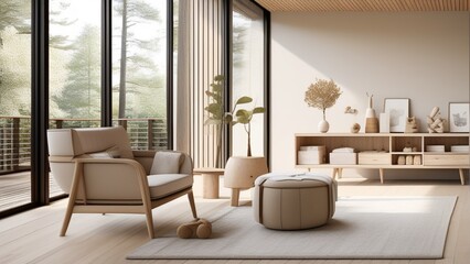 Modern Scandinavian-style nursery with minimalist furniture.