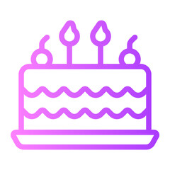 birthday cake gradient icon