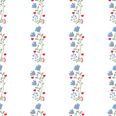 Free vector valentine flowers pattern design.