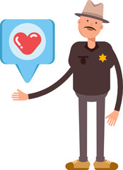 Sheriff Character and Heart Message

