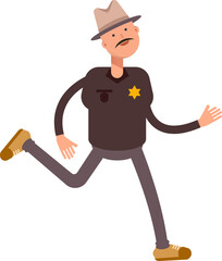 Naklejka premium Sheriff Character Running 