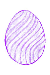 Drawing purple Easter eggs isolated on transparent background.