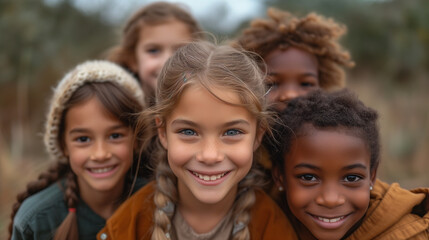 様々な人種の笑顔の子供達