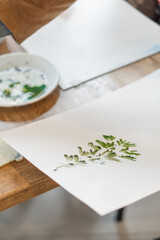 The process of painting with watercolors