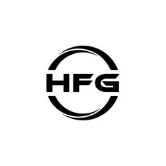 HFG letter logo design with white background in illustrator, cube logo, vector logo, modern alphabet font overlap style. calligraphy designs for logo, Poster, Invitation, etc.