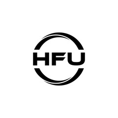 HFU letter logo design with white background in illustrator, cube logo, vector logo, modern alphabet font overlap style. calligraphy designs for logo, Poster, Invitation, etc.