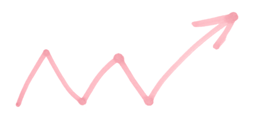 pink arrows isolated on transparent background