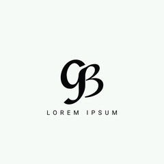 Alphabet GB or BG illustration monogram vector logo template