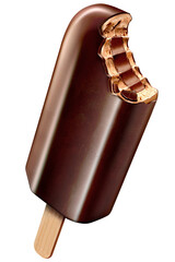 Chocolate popsicle with chocolate bar filling and semisweet chocolate shell
