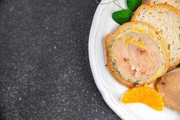 foie gras sandwich fresh delicious fresh goose or duck liver eating cooking appetizer meal food snack on the table