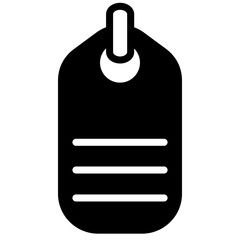 Hangtag / hang tag label icon, solid glyph icon vector, black and white glyph icon symbol.