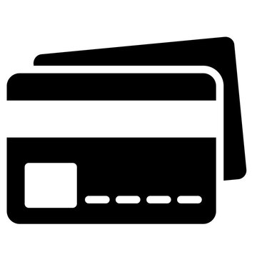 Credit card payment icon, solid glyph icon vector, black and white glyph icon symbol.