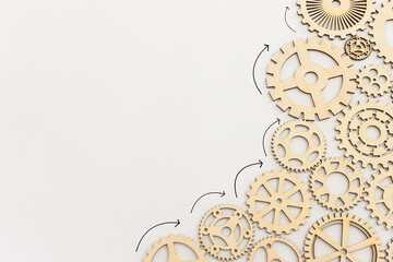 image of spinning gears on a white background