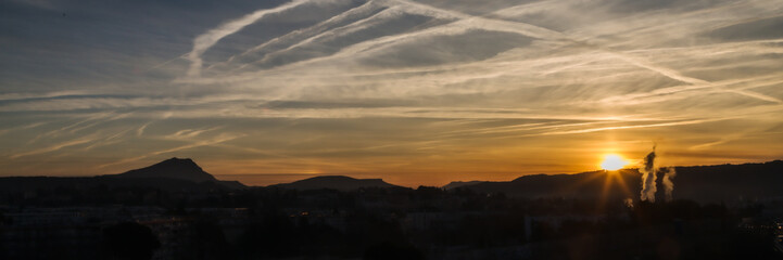 Fototapeta premium the Sainte Victoire mountain in the light of a winter morning