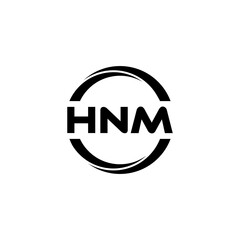 HNM letter logo design with white background in illustrator, cube logo, vector logo, modern alphabet font overlap style. calligraphy designs for logo, Poster, Invitation, etc.