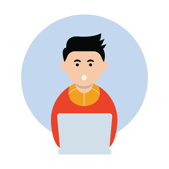 simple modern freelance concept entrepreneur vector illustration