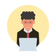 simple modern freelance concept entrepreneur vector illustration