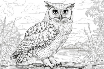 beautiful owl coloring book for children and adults