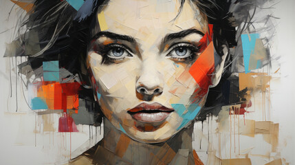 Pop art woman, vibrant colors and retro style. Playful, energetic and visually striking illustration of a woman in the iconic pop art fashion. A modern twist on classic pop culture aesthetics.