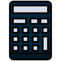 Calculator icon,outline flat design style icon, outline colour icon vector illustration.
