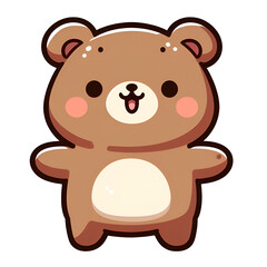 Fototapeta premium Sticker with the image of a bear, artificial intelligence