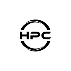 HPC letter logo design with white background in illustrator, cube logo, vector logo, modern alphabet font overlap style. calligraphy designs for logo, Poster, Invitation, etc.