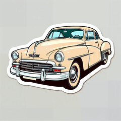 Vintage Yellow Classic Car Illustration - Retro Automobile Model with a Nostalgic Charm, Perfect for Automotive Designs, Travel Themes, and Toy Enthusiast