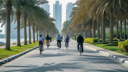 People on cycling in Dubai