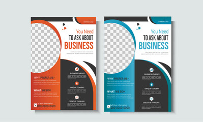 Modern business flyer template, abstract business flyer, and creative design.