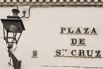 Santa Cruz square, Seville, Andalusia  - obrazy, fototapety, plakaty